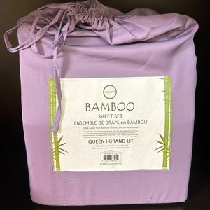 PURPLE LILAC Bamboo Sheet Set QUEEN size